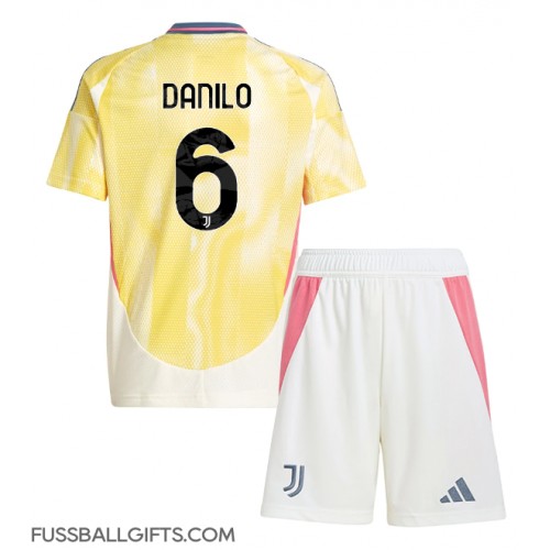 Juventus Danilo Luiz #6 Fußballbekleidung Auswärtstrikot Kinder 2024-25 Kurzarm (+ kurze hosen)